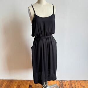 PINKYOTTO Black Elastic-waisted Sleeveless Midi Dress